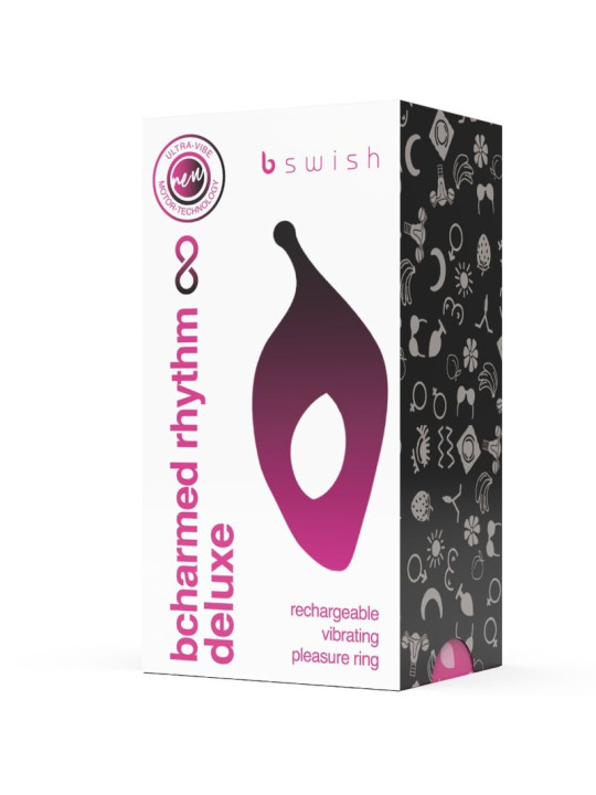 B SWISH - BCHARMED RHYTHM INFINITE DELUXE ANILLO PARA PENE 15 VIBRACIONES NEGRO
