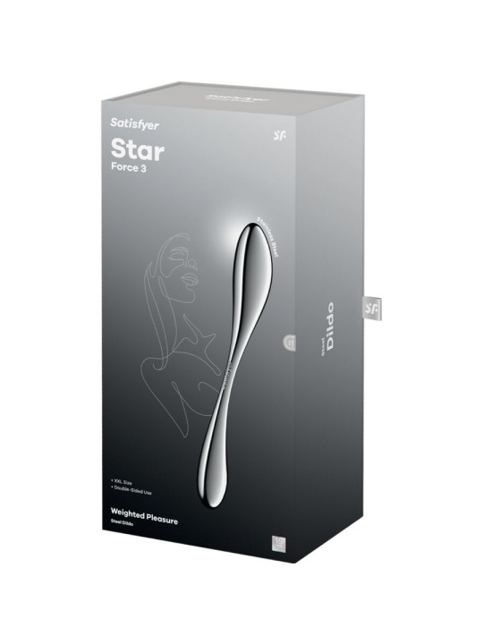 SATISFYER - STAR FORCE 3 DILDO ACERO INOXIDABLE DOBLE USO