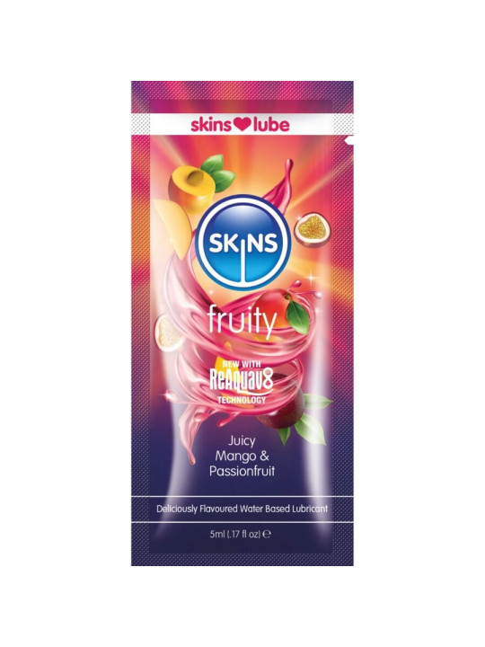 SKINS - FRUITY LUBRICANTE BASE DE AGUA MANGO & FRUTA PASIÓN MONODOSIS 5 ML