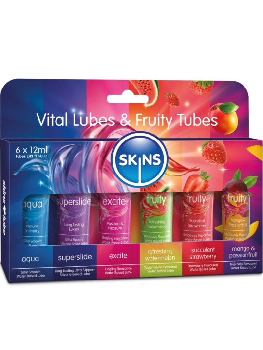 SKINS - VITAL & FRUITY LUBES KIT LUBRICANTES 6 x 12 ML