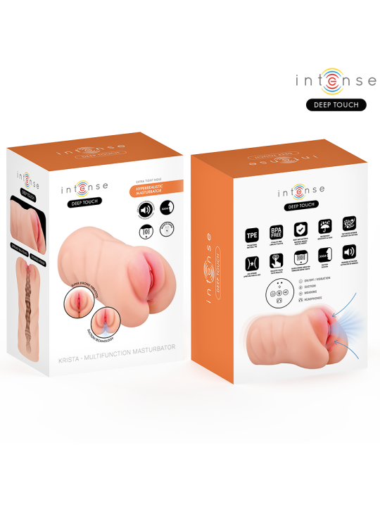 INTENSE DEEP TOUCH - KRISTA MASTURBADOR VAGINA CON EFECTO SUCCIÓN, VIBRACIÓN Y VOZ 1.2 KG