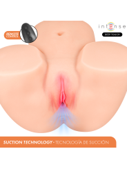 Masturbador realista Ginger de Intense visto de frente, con la tecnología de succión señalada