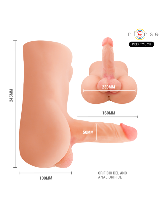 INTENSE DEEP TOUCH - DAMIEN TORSO CON DILDO REALÍSTICO CON EMPUJE Y VIBRACIÓN CONTROL REMOTO 3.5 KG