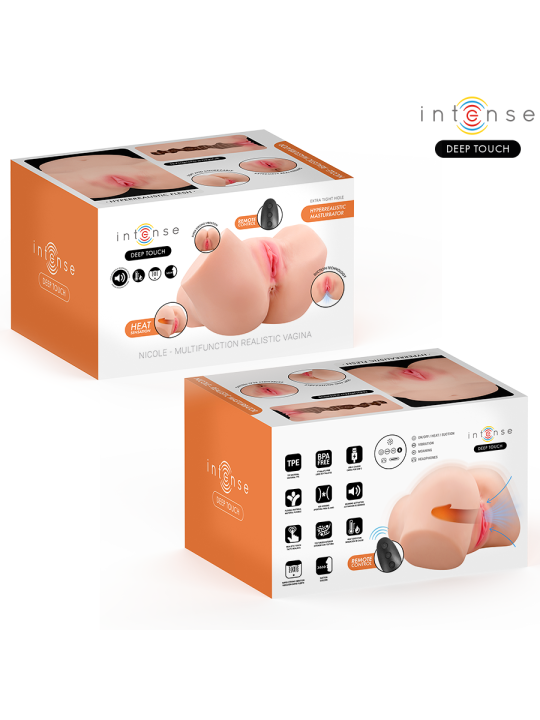INTENSE DEEP TOUCH - NICOLE MASTURBADOR VAGINA CON EFECTO SUCCIÓN, CALOR, VIBRACIÓN Y VOZ CON CONTROL REMOTO 5.3 KG