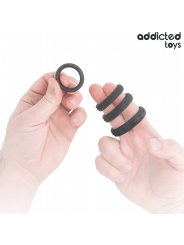 ADDICTED TOYS - SET ANILLOS PENE TEXTURIZADOS 4 TAMAÑOS