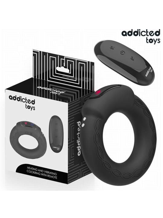 ADDICTED TOYS - ANILLO PENE VIBRADOR EFECTO CALOR CONTROL REMOTO