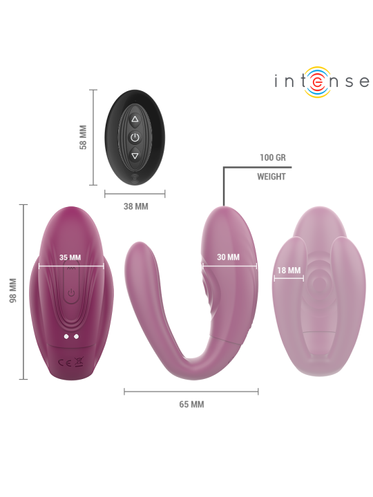 INTENSE - SANDRA VIBRADOR & ESTIMULADOR DE PINZAS CON GOLPETEO CONTROL REMOTO