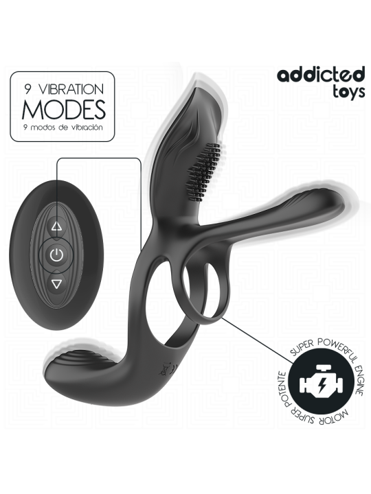ADDICTED TOYS - ANILLO DOBLE PARA EL PENE CON ESTIMULADOR DE CLÍTORIS