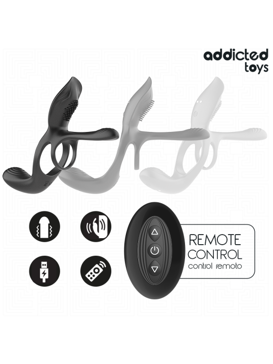ADDICTED TOYS - ANILLO DOBLE PARA EL PENE CON ESTIMULADOR DE CLÍTORIS