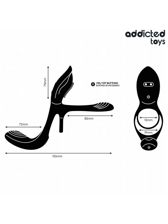 ADDICTED TOYS - ANILLO DOBLE PARA EL PENE CON ESTIMULADOR DE CLÍTORIS