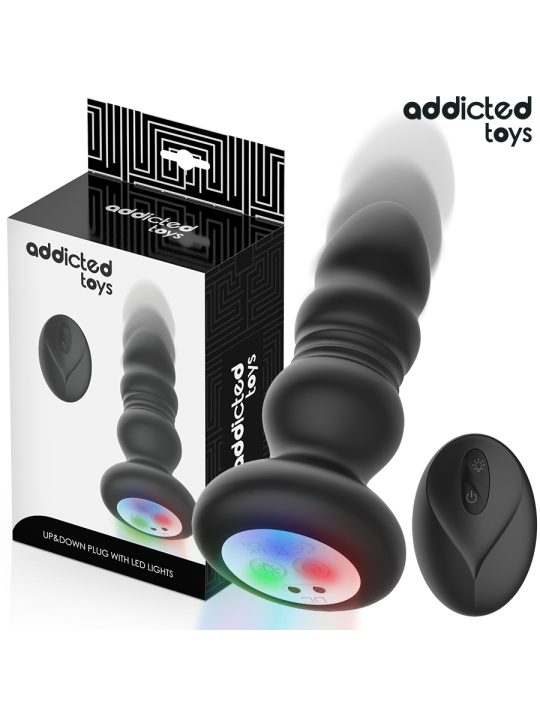 ADDICTED TOYS - PLUG ANAL VIBRADOR THRUSTING Y LUZ LED CONTROL REMOTO