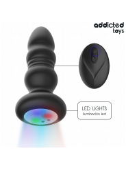 ADDICTED TOYS - PLUG ANAL VIBRADOR THRUSTING Y LUZ LED CONTROL REMOTO