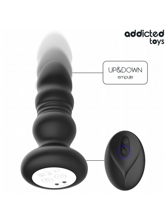 ADDICTED TOYS - PLUG ANAL VIBRADOR THRUSTING Y LUZ LED CONTROL REMOTO