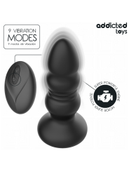 ADDICTED TOYS - PLUG ANAL VIBRADOR THRUSTING Y LUZ LED CONTROL REMOTO