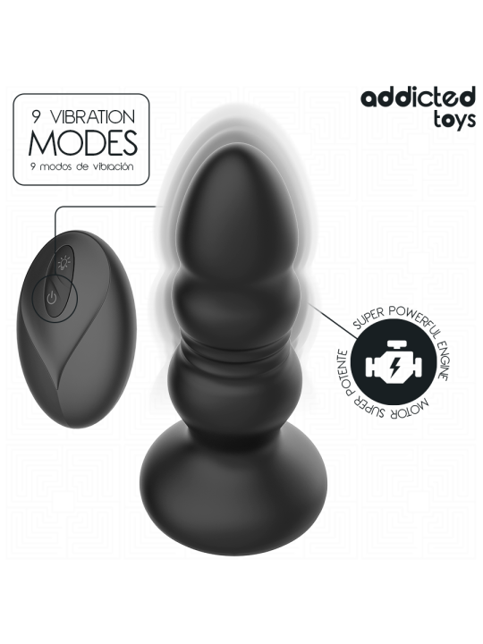ADDICTED TOYS - PLUG ANAL VIBRADOR THRUSTING Y LUZ LED CONTROL REMOTO