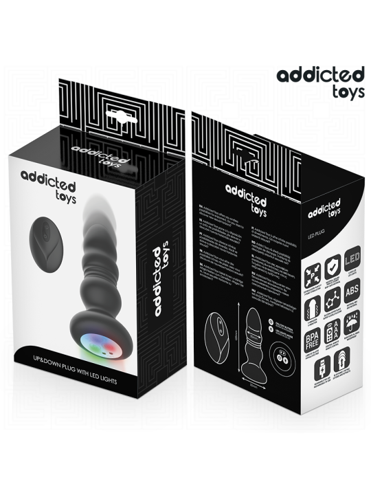 ADDICTED TOYS - PLUG ANAL VIBRADOR THRUSTING Y LUZ LED CONTROL REMOTO