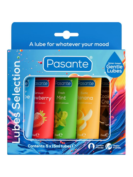 PASANTE - PACK LUBRICANTES SABORES VARIADOS 5 UDS X 15 ML