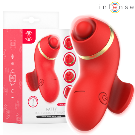 INTENSE - PATTY ESTIMULADOR CON 4 CABEZALES, SUCCIÓN, TAPPING, TICKLING Y LICKING