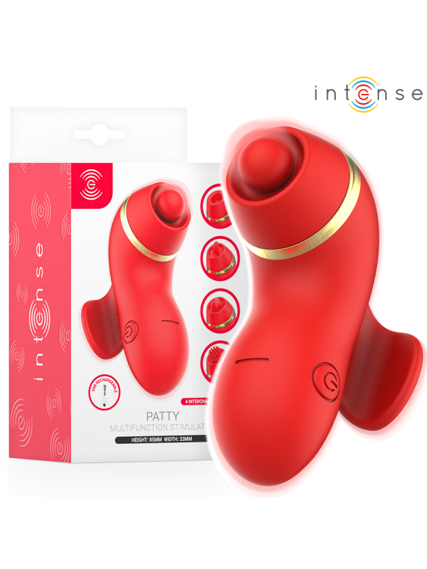 INTENSE - PATTY ESTIMULADOR CON 4 CABEZALES, SUCCIÓN, TAPPING, TICKLING Y LICKING