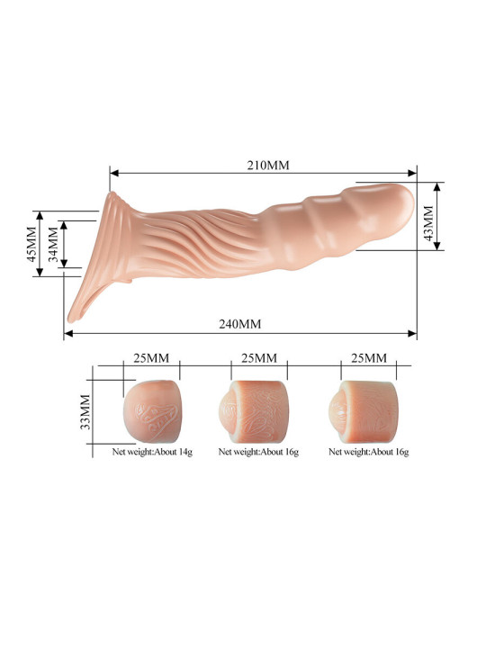 PRETTY LOVE - FUNDA PARA PENE TEXTURIZADA CON EXTENSORES