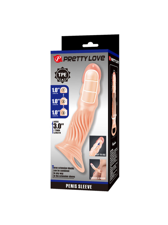 PRETTY LOVE - FUNDA PARA PENE TEXTURIZADA CON EXTENSORES