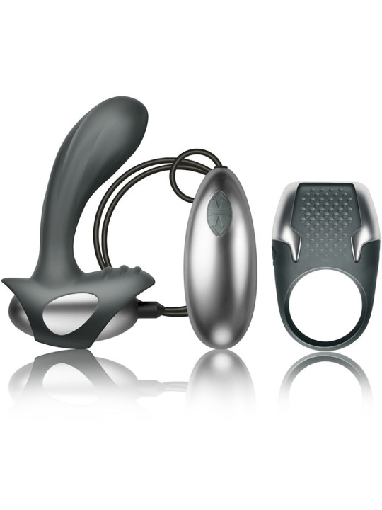 CLIMAXIMUM - EXCITE KIT ANILLO PARA PENE + MASAJEADOR PRÓSTATA CON CABLE