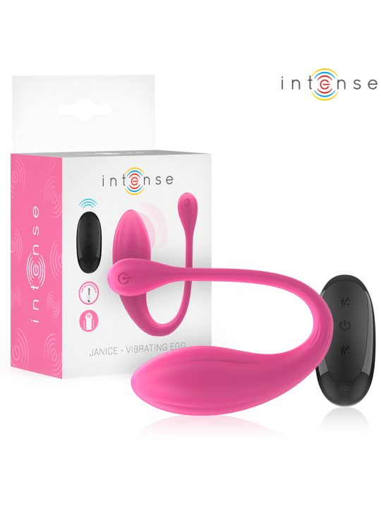 INTENSE - JANICE HUEVO VIBRADOR U DOBLE ESTIMULACIÓN 10 VIBRACIONES ROSA CONTROL REMOTO