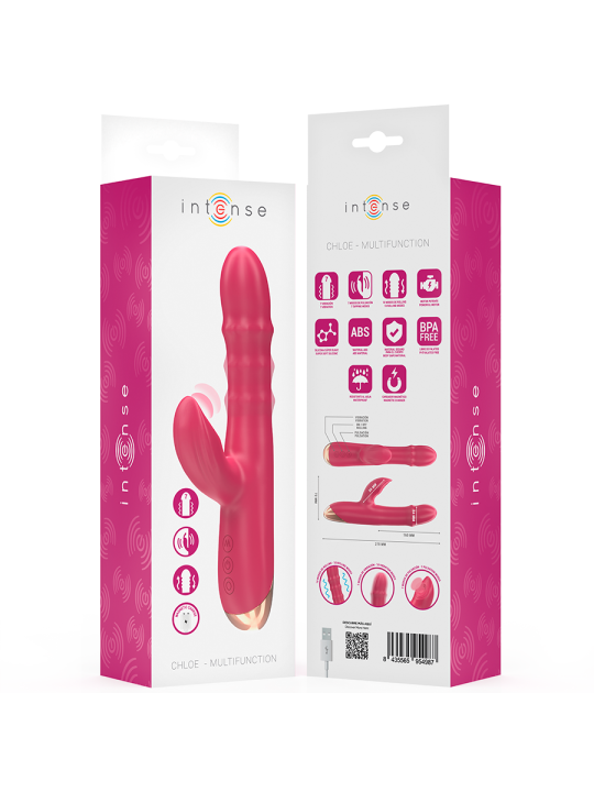 INTENSE - CHLOE VIBRADOR MULTIFUNCIÓN 3 EN 1 ROJO