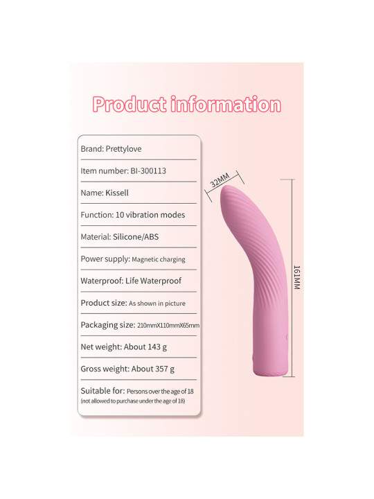 PRETTY LOVE - KISELL VIBRADOR PUNTO G ROSA
