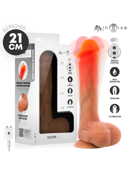 MR INTENSE - BRADLEY DILDO VIBRADOR SILICONA CON EFECTO CALOR Y CONTROL REMOTO 21 CM -Ø- 4.2 CM