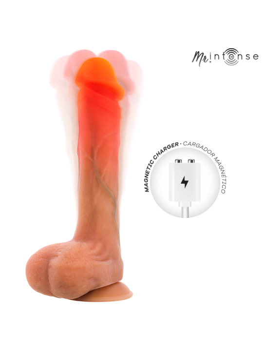 MR INTENSE - BRADLEY DILDO VIBRADOR SILICONA CON EFECTO CALOR Y CONTROL REMOTO 21 CM -Ø- 4.2 CM