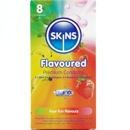 Skins: 8 preservativos premium de cuatro sabores