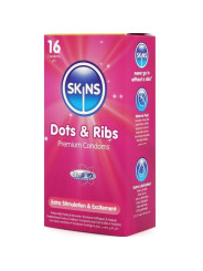 SKINS - DOTS & RIBS PRESERVATIVOS PREMIUM PACK 16