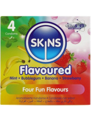 Skins: 4 preservativos premium de cuatro sabores
