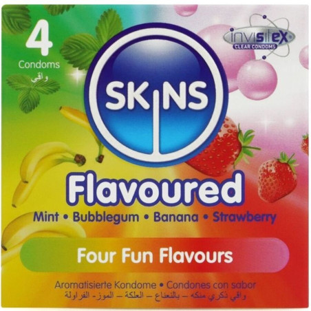Skins: 4 preservativos premium de cuatro sabores