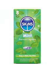 SKINS - PRESERVATIVOS PREMIUM SABOR MENTA PACK 8