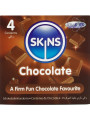 SKINS - PRESERVATIVOS PREMIUM SABOR CHOCOLATE PACK 4