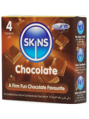 SKINS - PRESERVATIVOS PREMIUM SABOR CHOCOLATE PACK 4