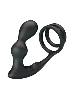 MR PLAY - ANILLO PARA PENE CON PLUG ANAL CON VIBRACIÓN CONTROL REMOTO