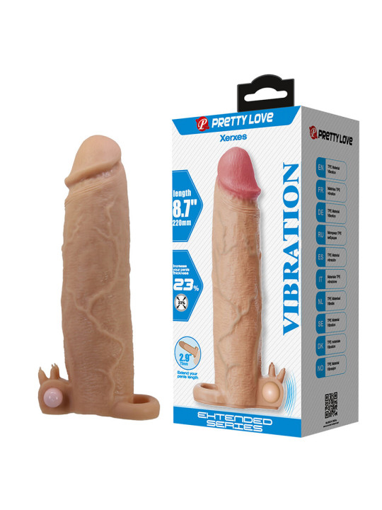 PRETTY LOVE - XERXES FUNDA PARA PENE CON ESTIMULADOR DE CLÍTORIS Y VIBRACIÓN