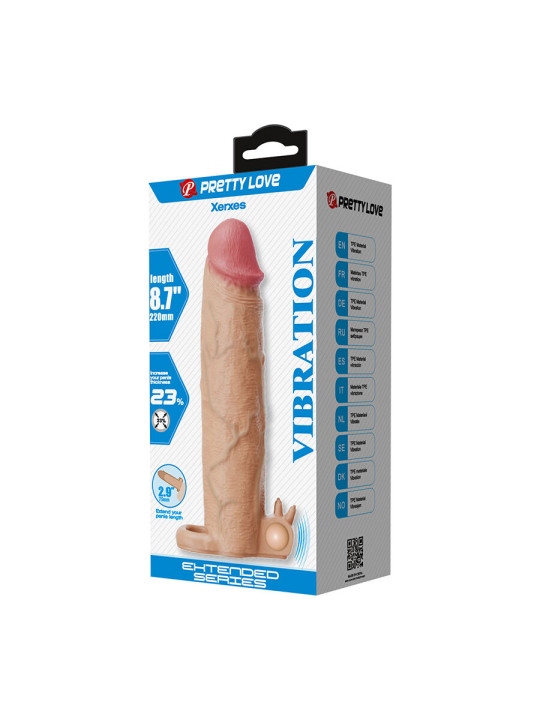 PRETTY LOVE - XERXES FUNDA PARA PENE CON ESTIMULADOR DE CLÍTORIS Y VIBRACIÓN