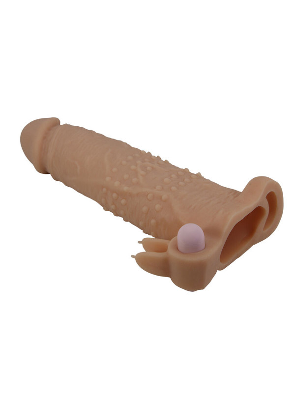 PRETTY LOVE - QUILLON FUNDA PARA PENE CON ESTIMULADOR DE CLÍTORIS Y VIBRACIÓN