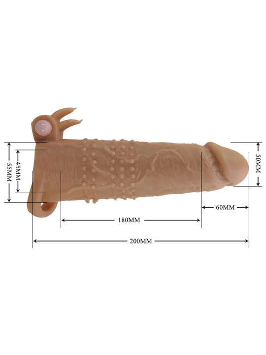PRETTY LOVE - QUILLON FUNDA PARA PENE CON ESTIMULADOR DE CLÍTORIS Y VIBRACIÓN