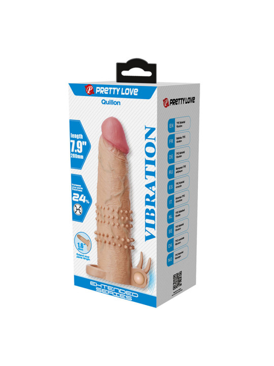 PRETTY LOVE - QUILLON FUNDA PARA PENE CON ESTIMULADOR DE CLÍTORIS Y VIBRACIÓN