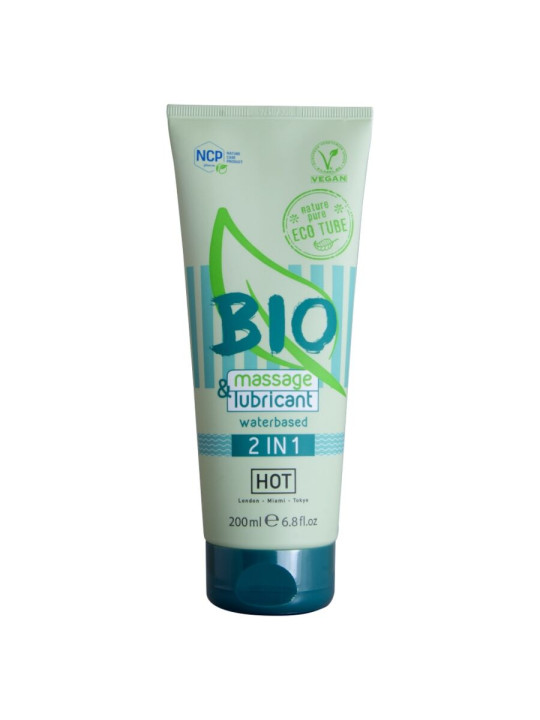 HOT - BIO MASSAGE & LUBRICANTE BASE AGUA 2 EN 1 200 ML