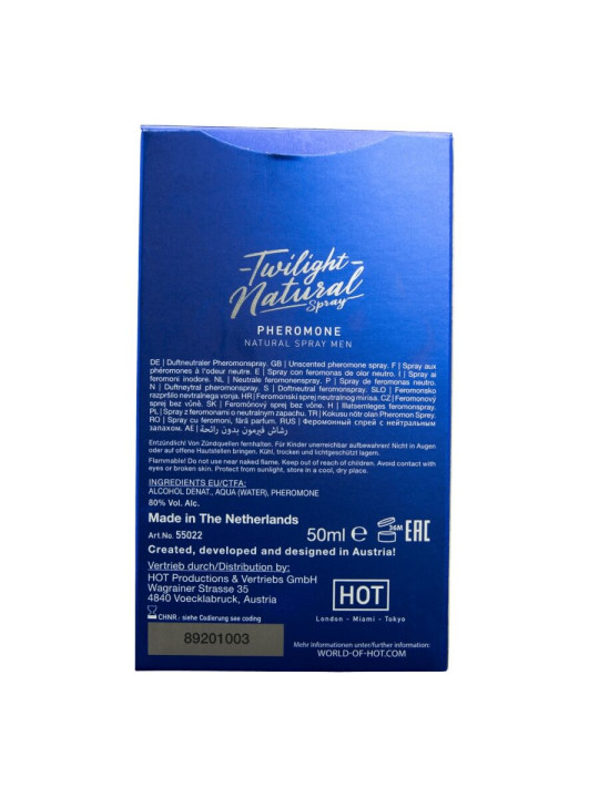 HOT - TWILIGHT SPRAY NATURAL CON FEROMONAS HOMBRE 50 ML