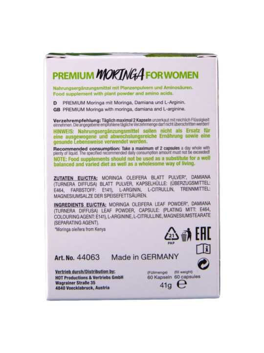 HOT - MORINGA WOMEN CÁPSULAS MUJER 60 UNIDADES