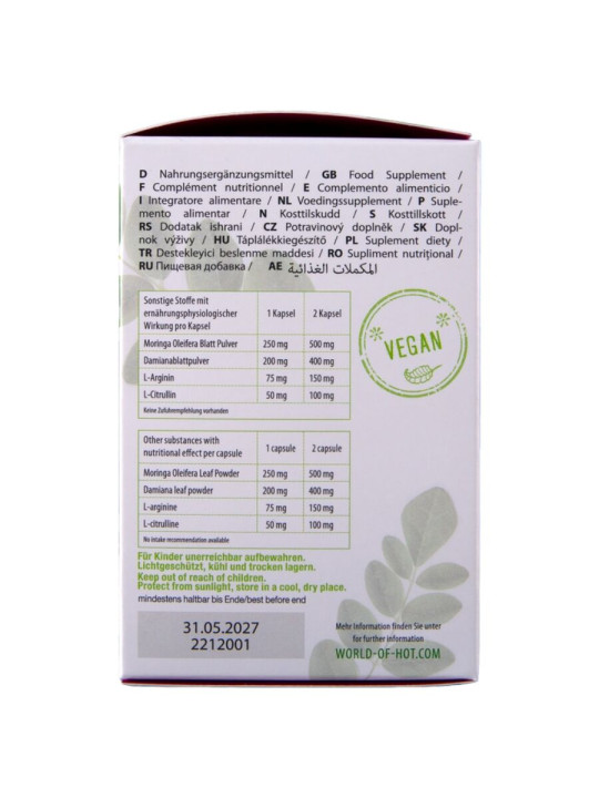 HOT - MORINGA WOMEN CÁPSULAS MUJER 60 UNIDADES