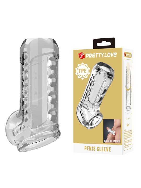 PRETTY LOVE - FUNDA PARA PENE TEXTURIZADA TRANSPARENTE