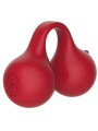 Vibrador de dedo Snail Vibe Twinn en color cereza con sus dos bulbos de silicona unidos